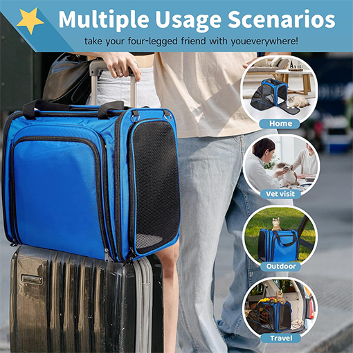 Expandable Cat Carrier with Travel Litter Box